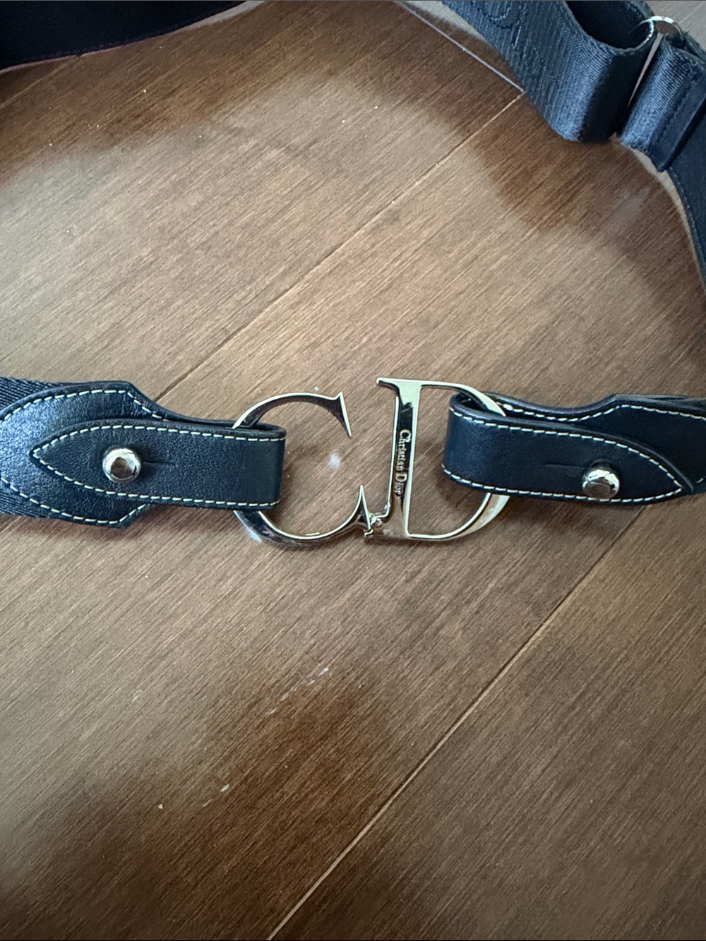 Dior Black Leather Belt with Silver CD Signature Buckle